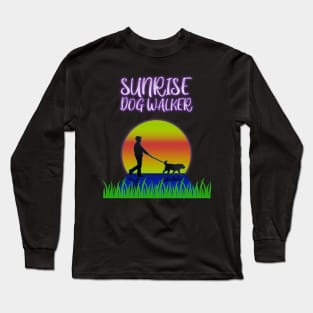 Sunrise Dog Walker Long Sleeve T-Shirt